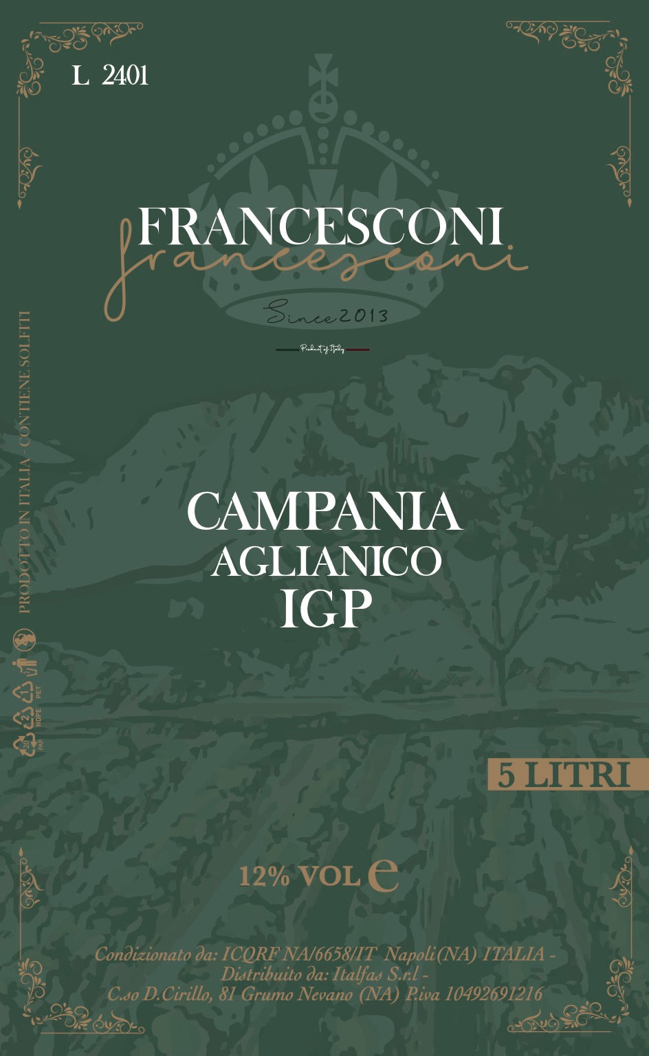 5 Litri Campania Aglianico I.G.P